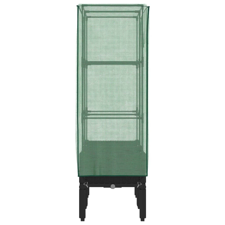højbed med drivhusovertræk 80x40x140 cm rattan-look