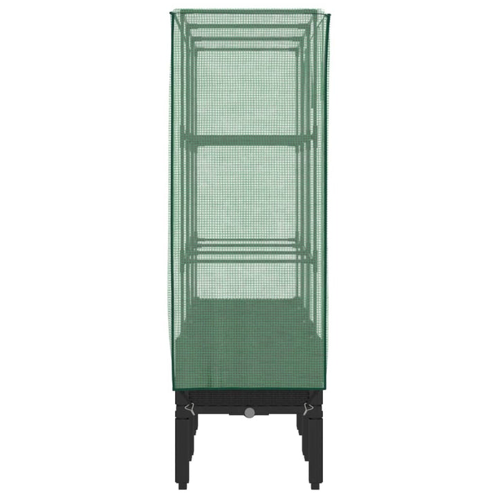 højbed med drivhusovertræk 120x40x140 cm rattan-look