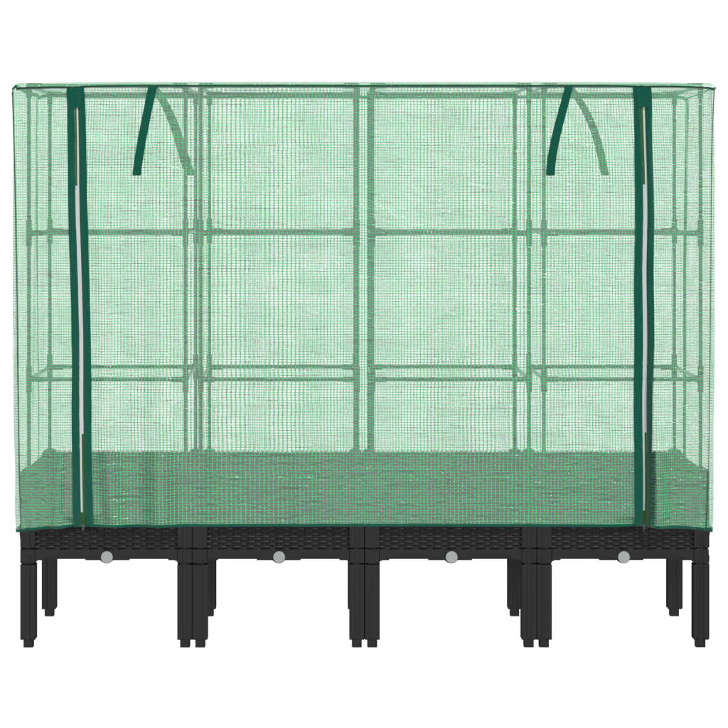 højbed med drivhusovertræk 160x40x140 cm rattan-look