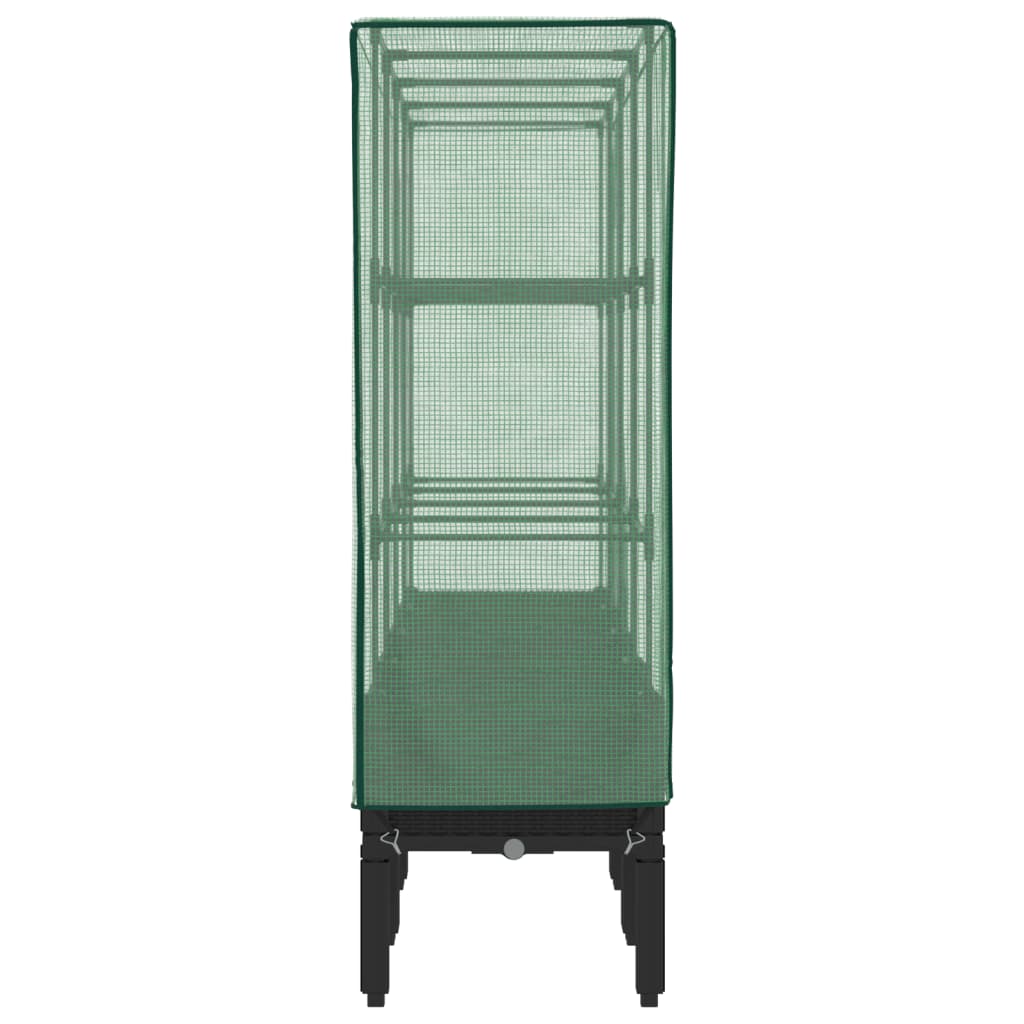 højbed med drivhusovertræk 160x40x140 cm rattan-look