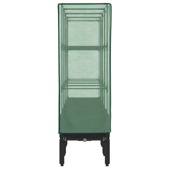 højbed med drivhusovertræk 160x40x140 cm rattan-look