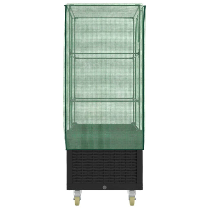 højbed med overtræk og hjul 80x50x182 cm rattan-look