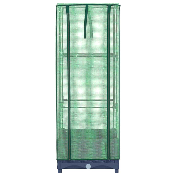 højbed med drivhusovertræk 40x40x123 cm rattan-look
