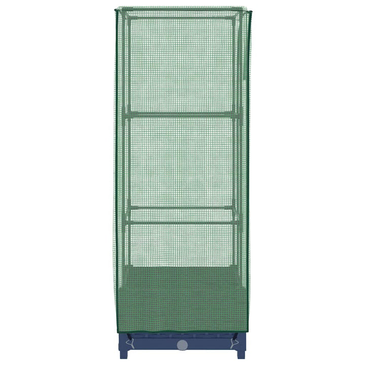 højbed med drivhusovertræk 40x40x123 cm rattan-look
