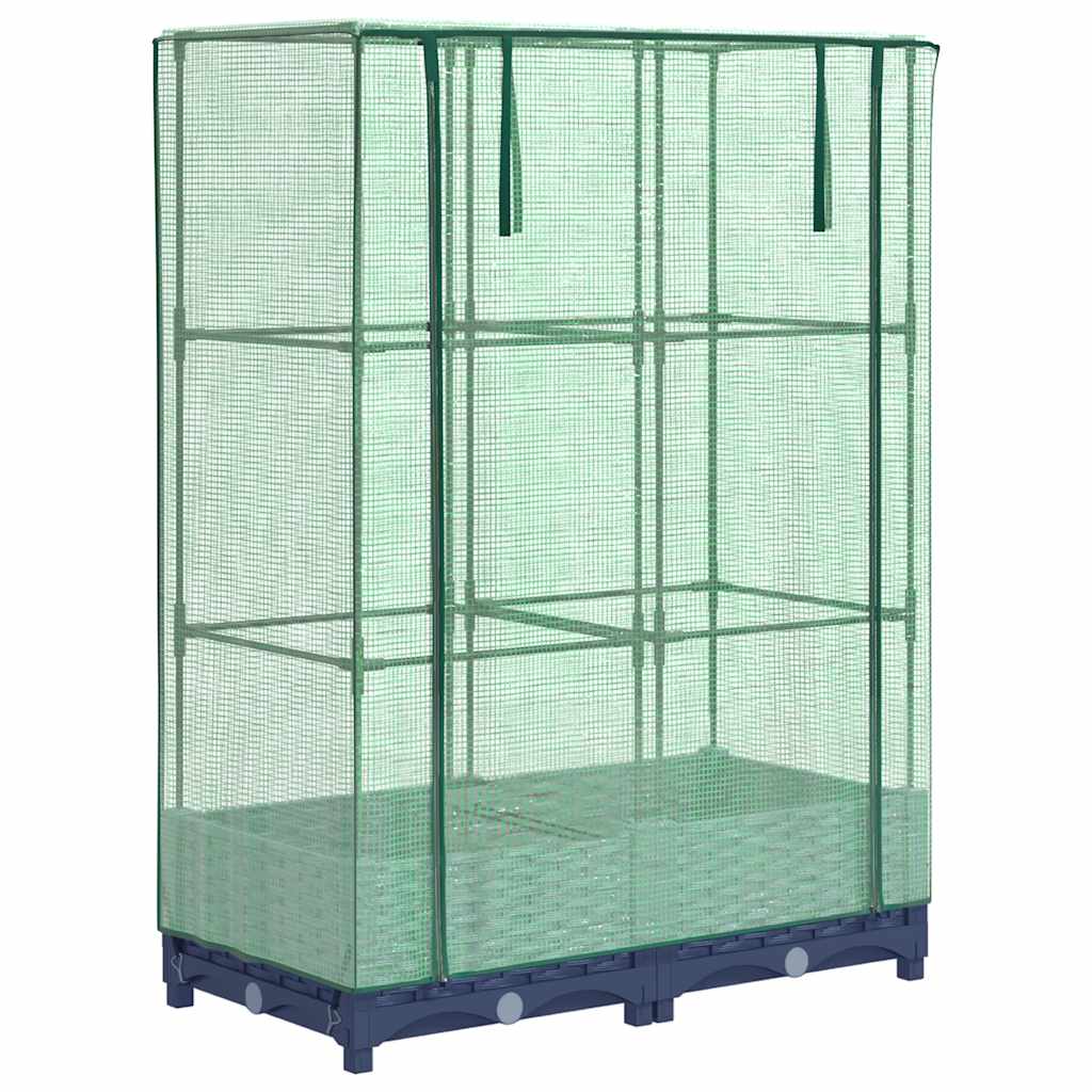 højbed med drivhusovertræk 80x40x123 cm rattan-look