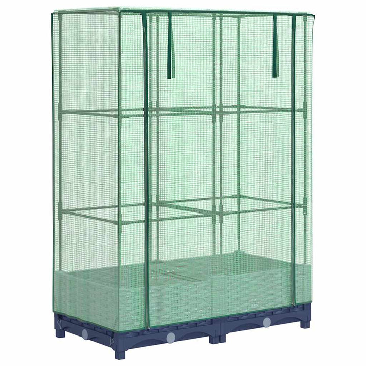 højbed med drivhusovertræk 80x40x123 cm rattan-look