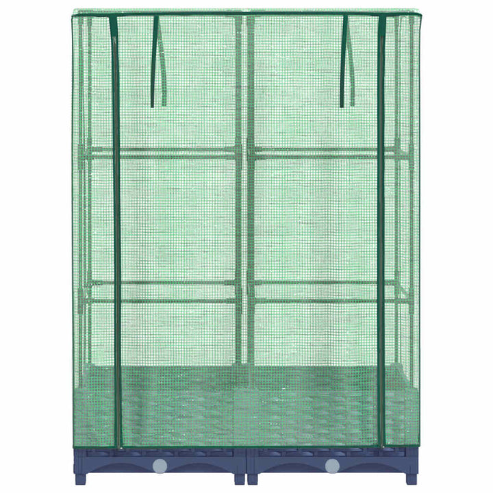 højbed med drivhusovertræk 80x40x123 cm rattan-look