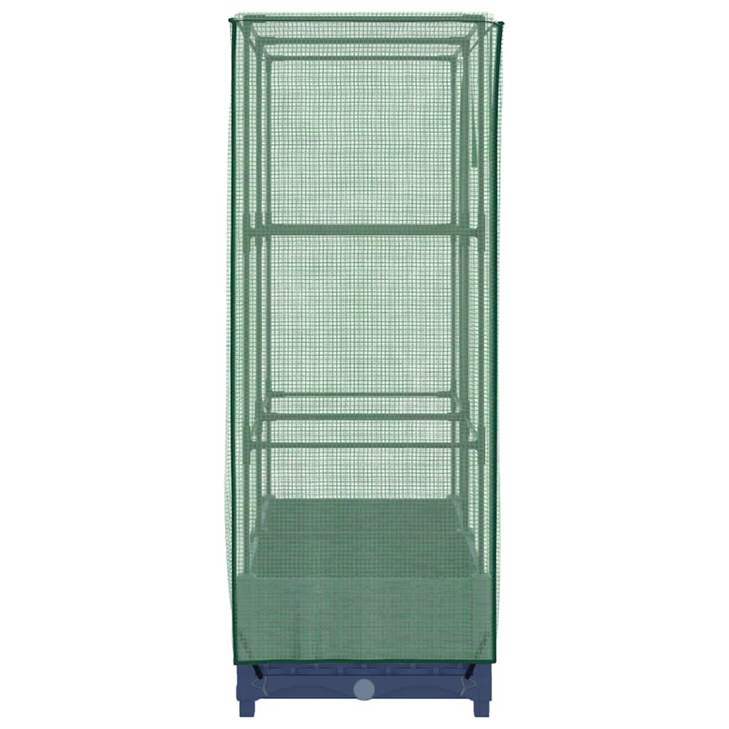højbed med drivhusovertræk 80x40x123 cm rattan-look