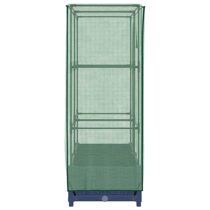 højbed med drivhusovertræk 80x40x123 cm rattan-look