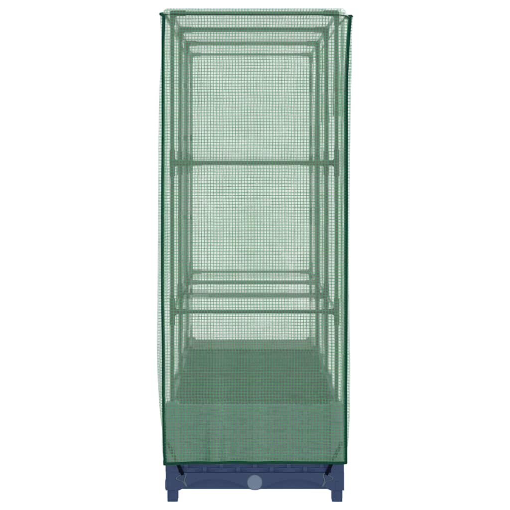 højbed med drivhusovertræk rattan-look 120x40x123 cm