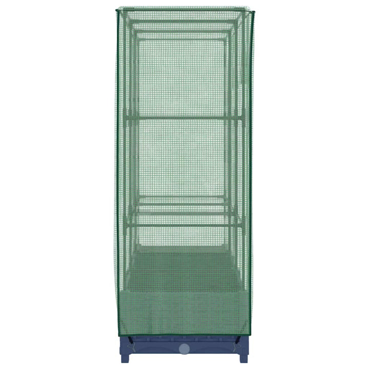 højbed med drivhusovertræk rattan-look 120x40x123 cm