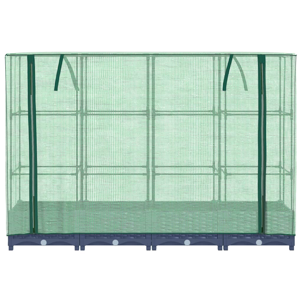 højbed med drivhusovertræk rattan-look 160x40x123 cm