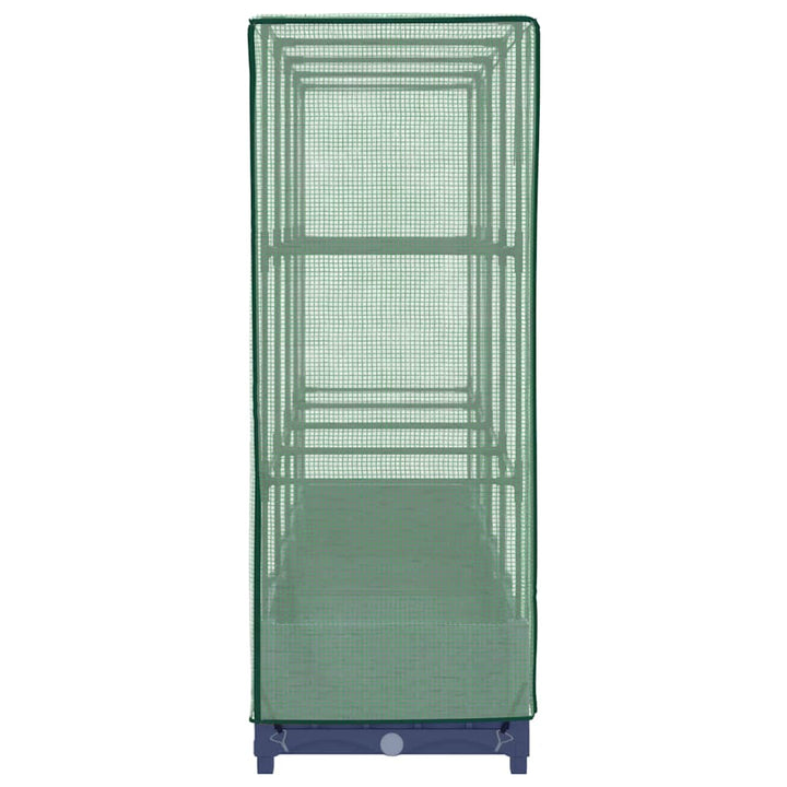 højbed med drivhusovertræk rattan-look 160x40x123 cm