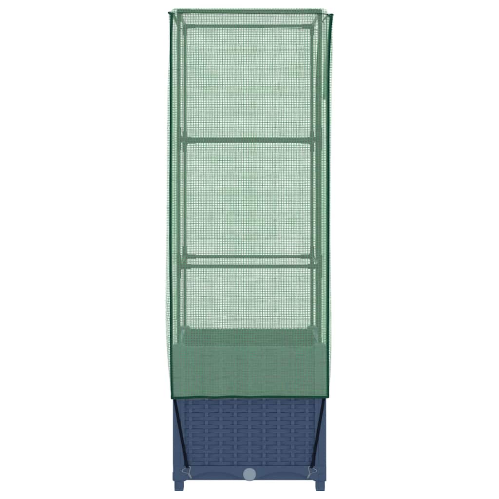 højbed med drivhusovertræk 40x40x139 cm rattan-look