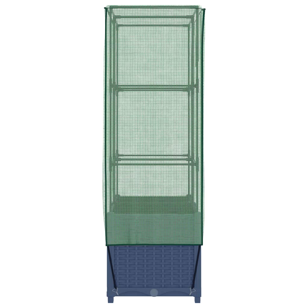 højbed med drivhusovertræk 80x40x138 cm rattan-look