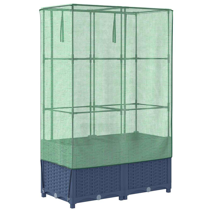 højbed med drivhusovertræk 80x40x138 cm rattan-look
