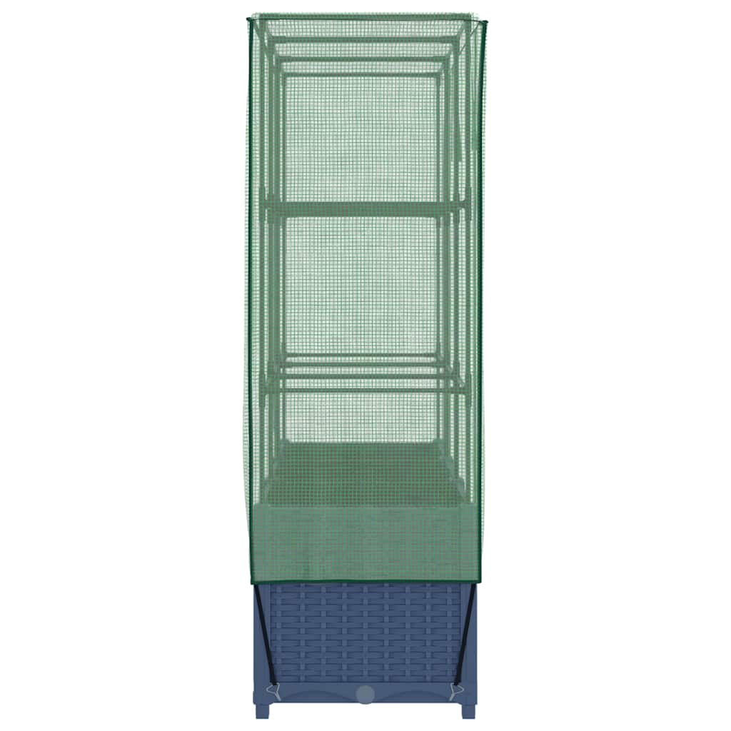 højbed med drivhusovertræk 120x40x138 cm rattan-look