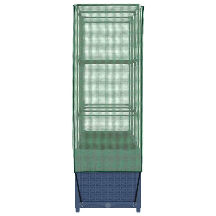 højbed med drivhusovertræk 120x40x138 cm rattan-look