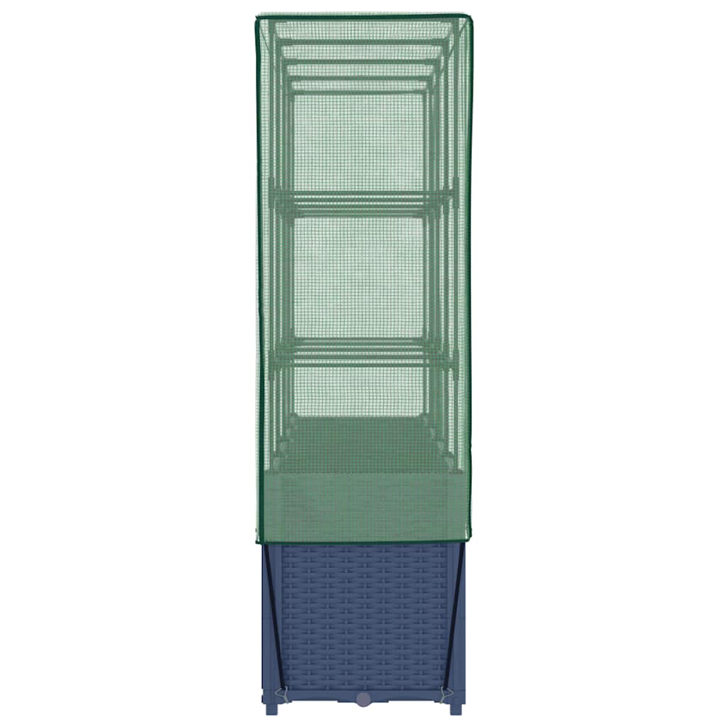 højbed med drivhusovertræk rattan-look 160x40x153 cm