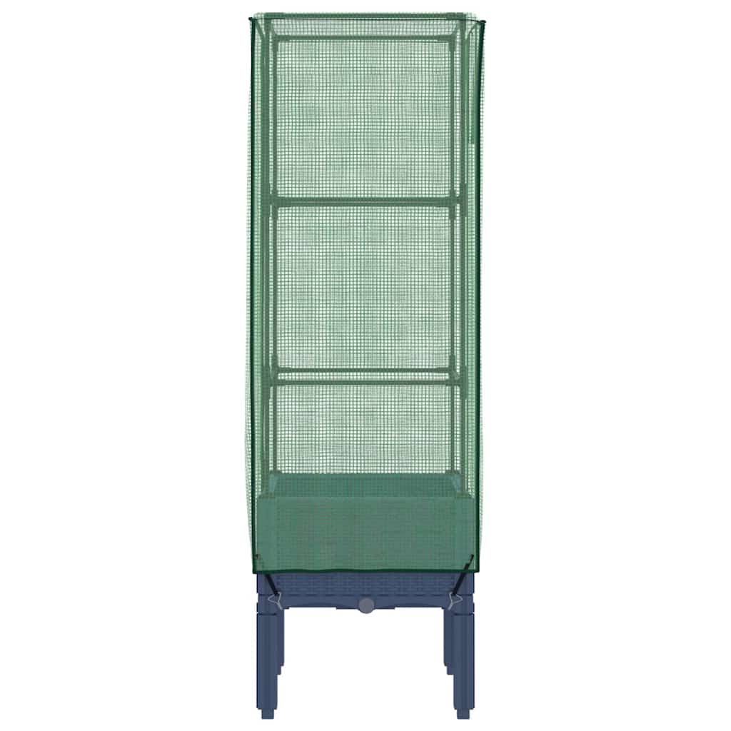 højbed med drivhusovertræk 40x40x140 cm rattan-look