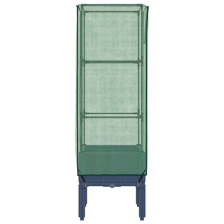 højbed med drivhusovertræk 40x40x140 cm rattan-look