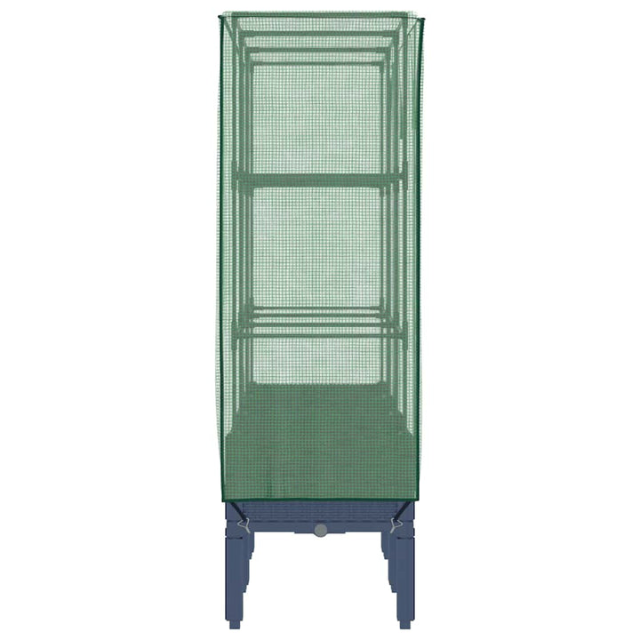 højbed med drivhusovertræk 120x40x140 cm rattan-look