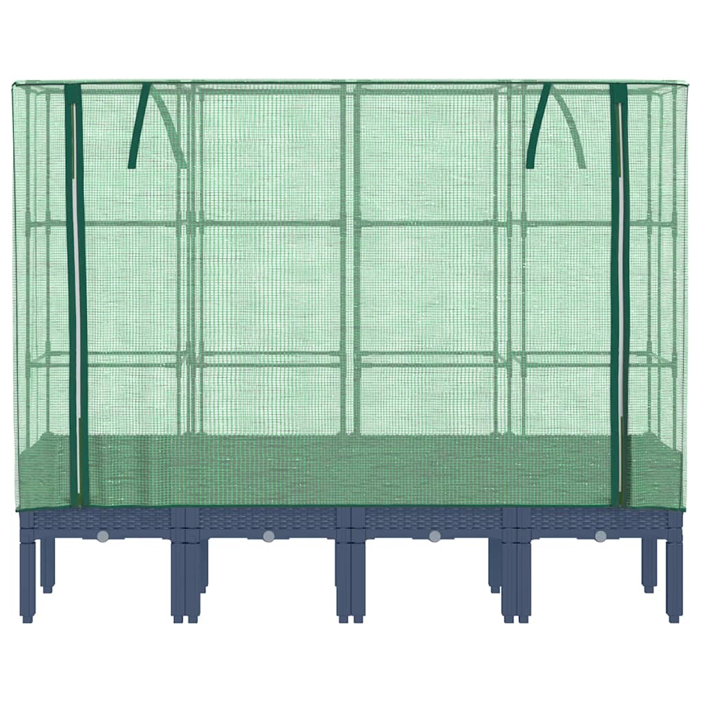 højbed med drivhusovertræk 160x40x140 cm rattan-look