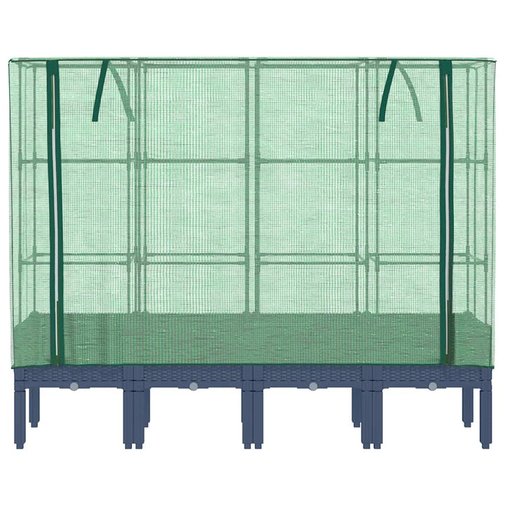 højbed med drivhusovertræk 160x40x140 cm rattan-look