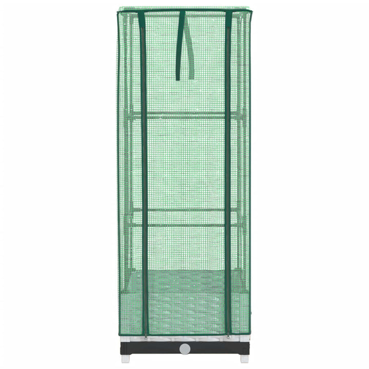højbed med drivhusovertræk 40x40x123 cm rattan-look