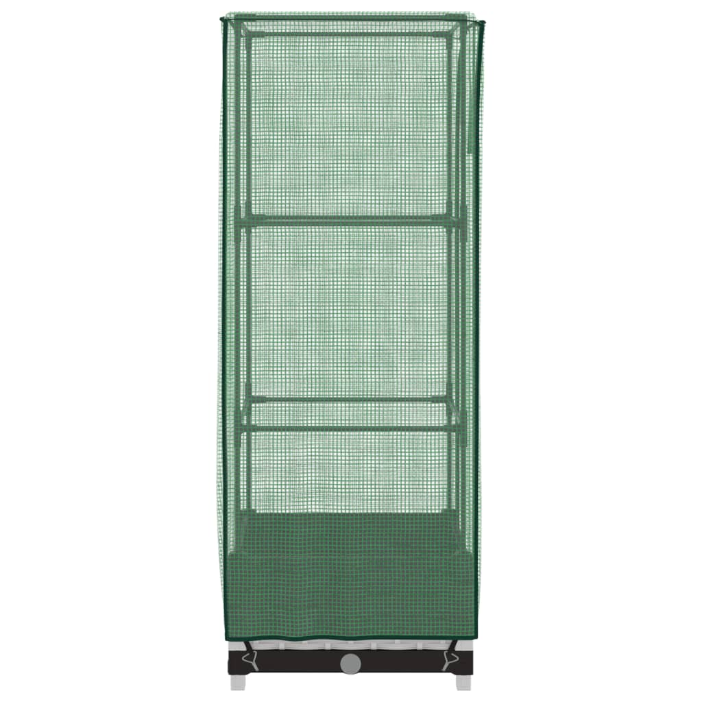 højbed med drivhusovertræk 40x40x123 cm rattan-look