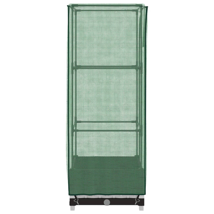 højbed med drivhusovertræk 40x40x123 cm rattan-look