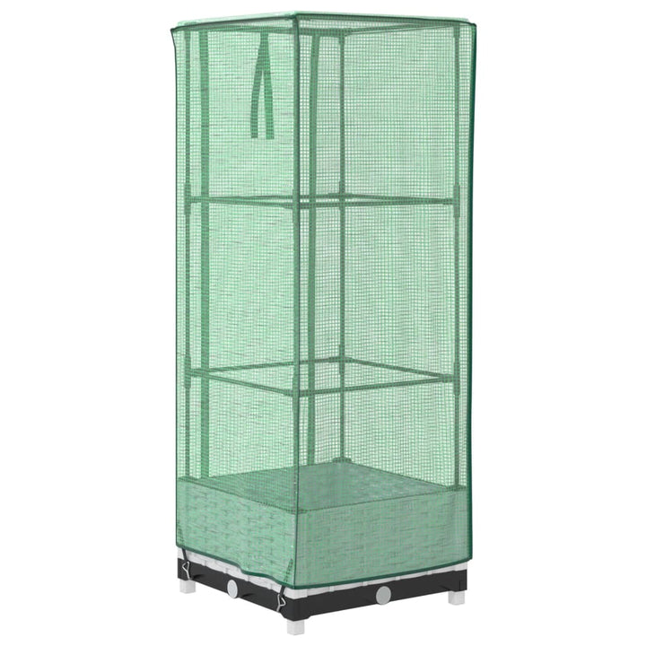 højbed med drivhusovertræk 40x40x123 cm rattan-look