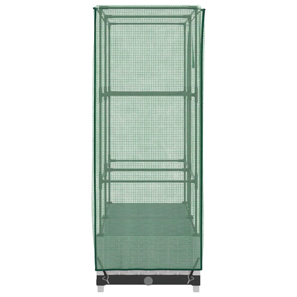 højbed med drivhusovertræk 80x40x123 cm rattan-look