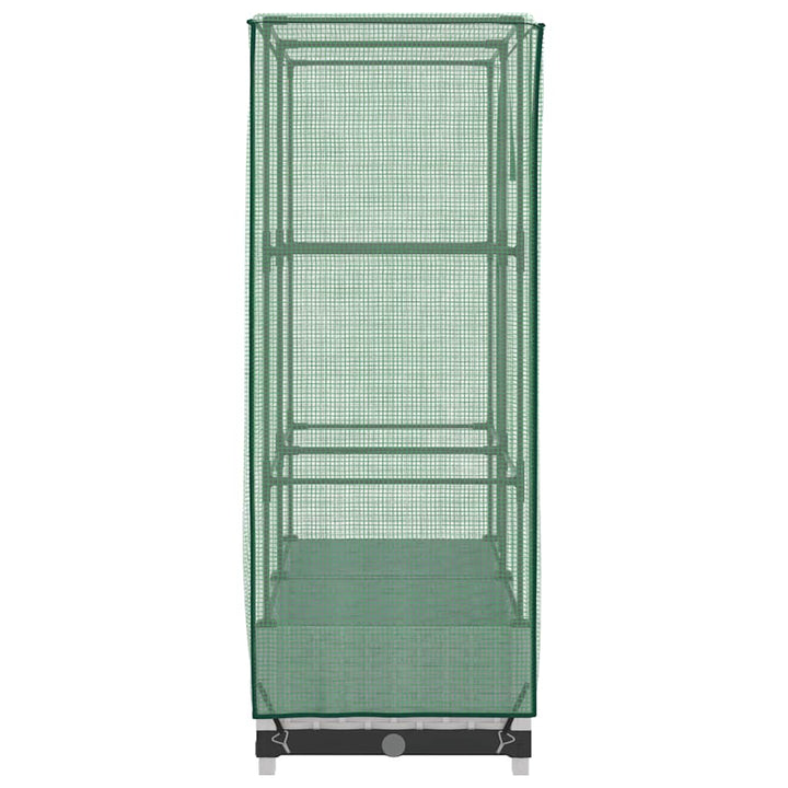 højbed med drivhusovertræk 80x40x123 cm rattan-look