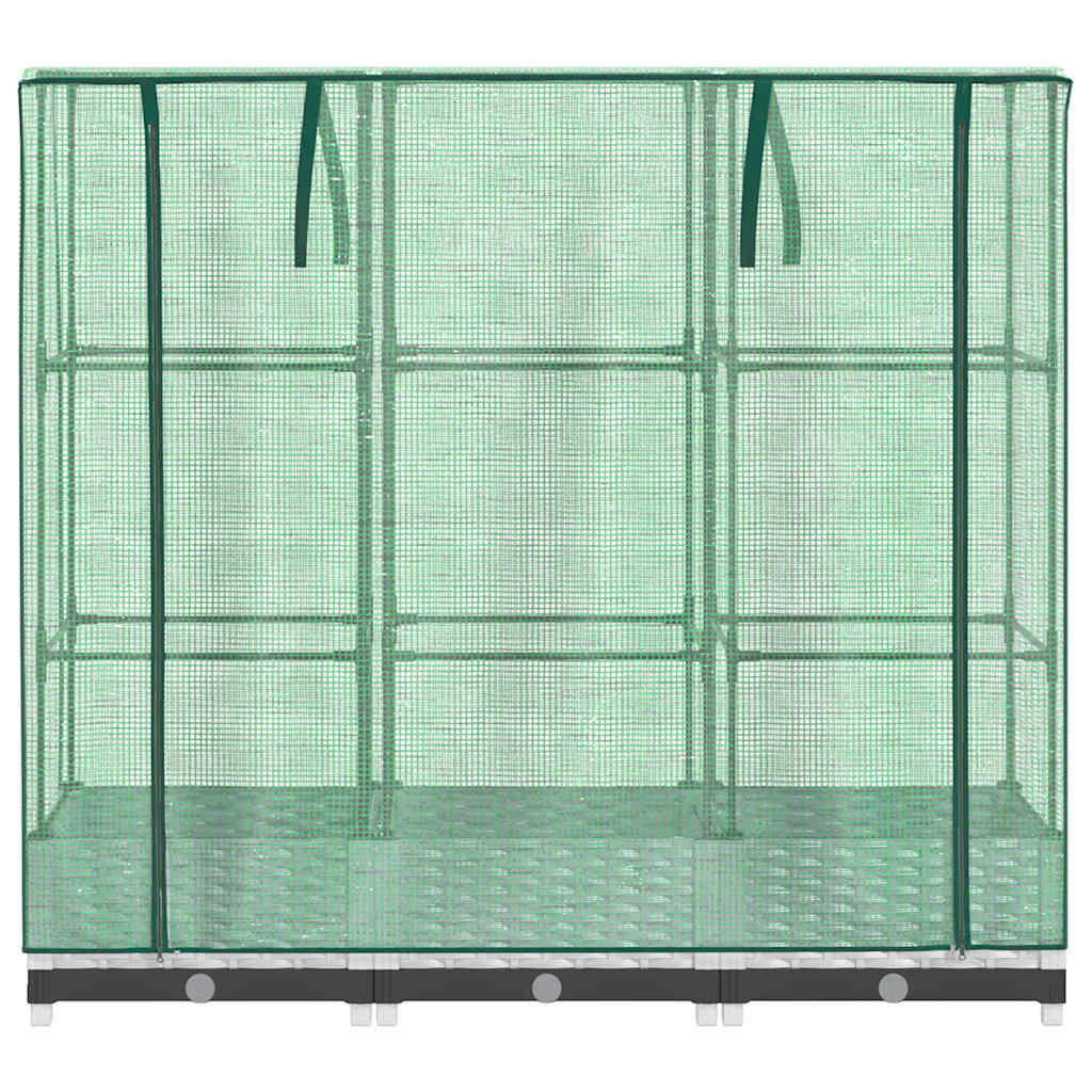 højbed med drivhusovertræk 120x40x123 cm rattan-look