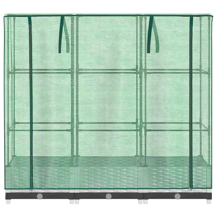 højbed med drivhusovertræk 120x40x123 cm rattan-look