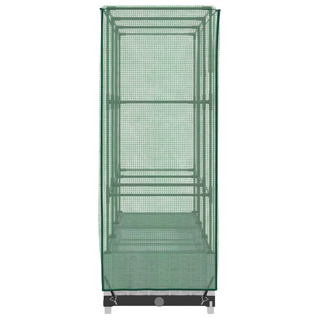 højbed med drivhusovertræk 120x40x123 cm rattan-look