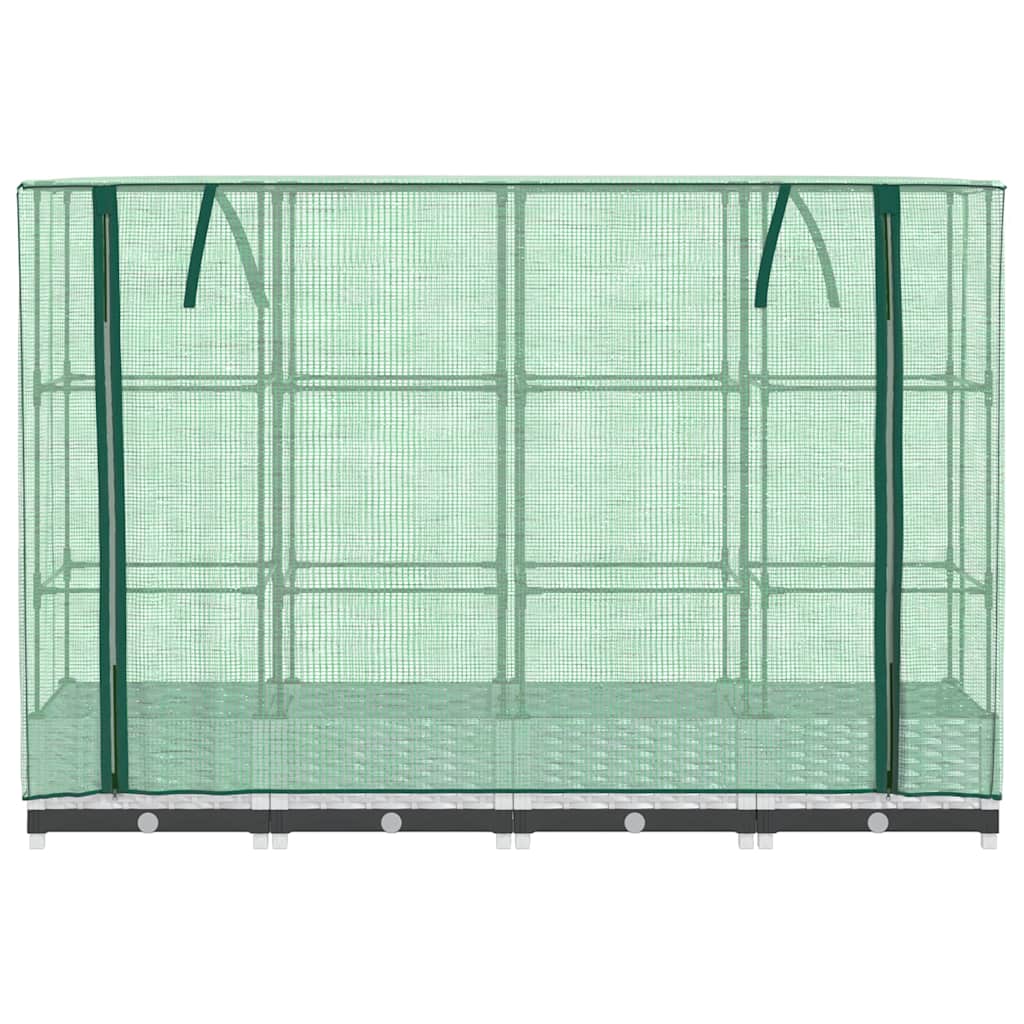 højbed med drivhusovertræk 160x40x123 cm rattan-look