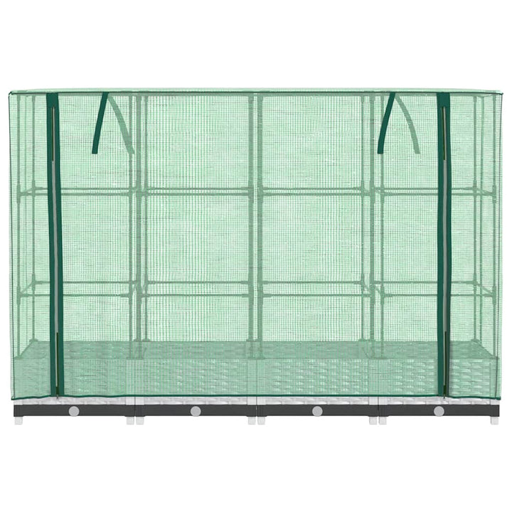 højbed med drivhusovertræk 160x40x123 cm rattan-look