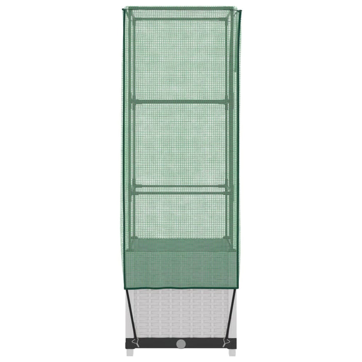 højbed med drivhusovertræk 40x40x139 cm rattan-look