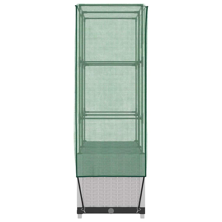 højbed med drivhusovertræk 80x40x138 cm rattan-look