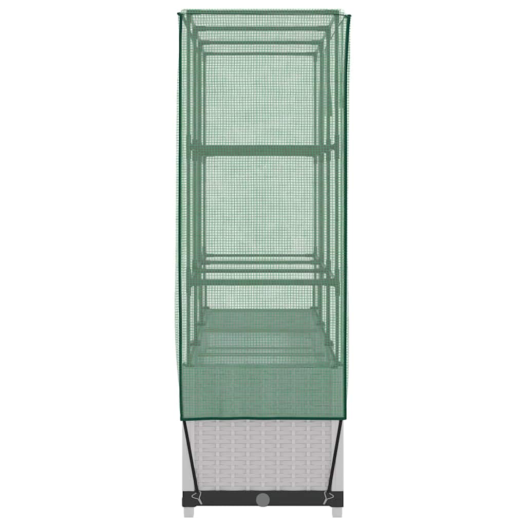 højbed med drivhusovertræk 120x40x138 cm rattan-look