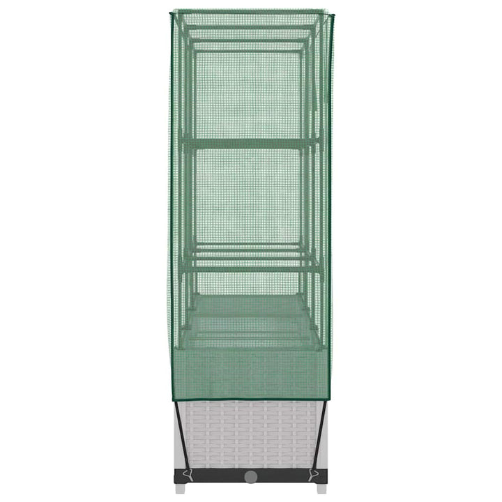 højbed med drivhusovertræk 120x40x138 cm rattan-look