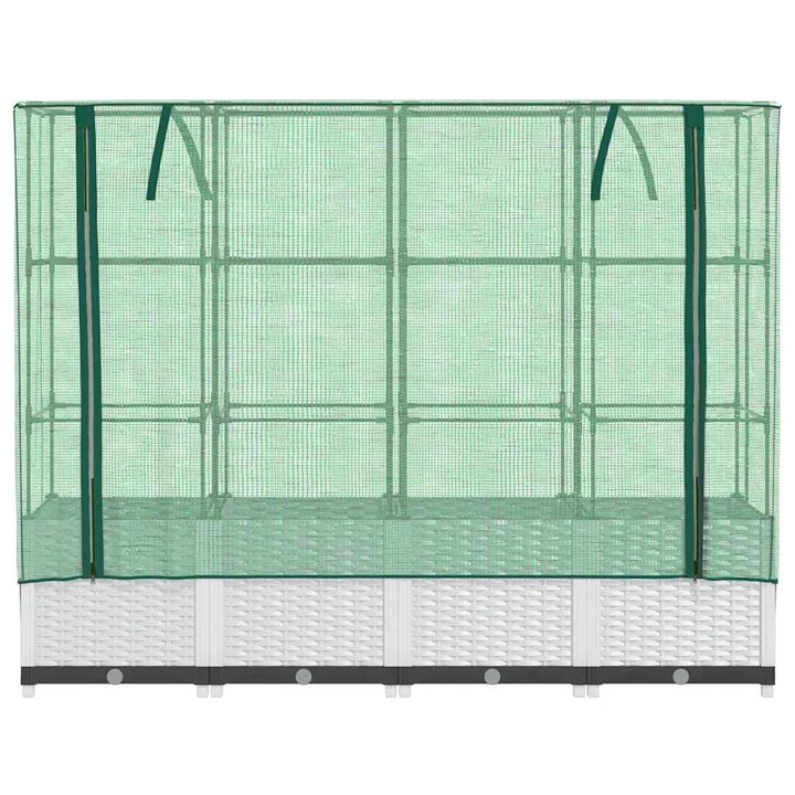 højbed med drivhusovertræk 160x40x138 cm rattan-look