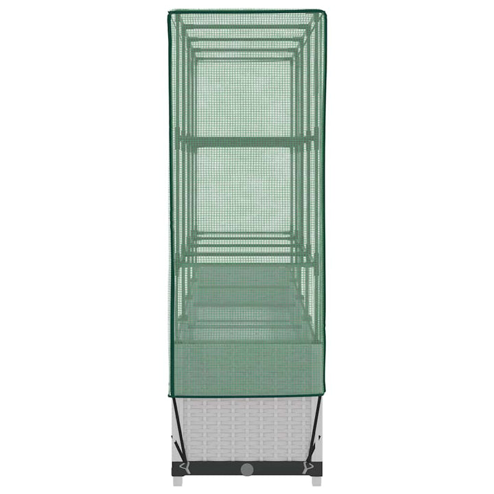 højbed med drivhusovertræk 160x40x138 cm rattan-look
