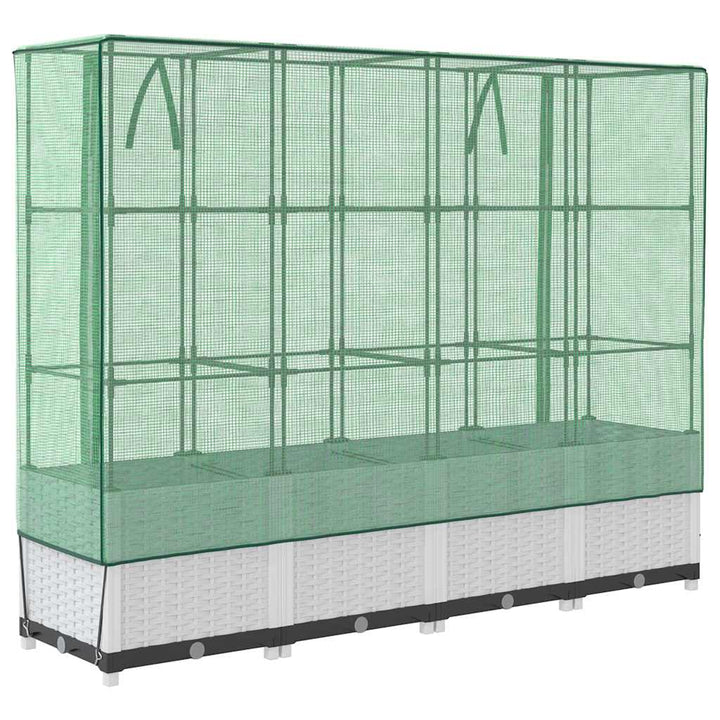 højbed med drivhusovertræk 160x40x138 cm rattan-look