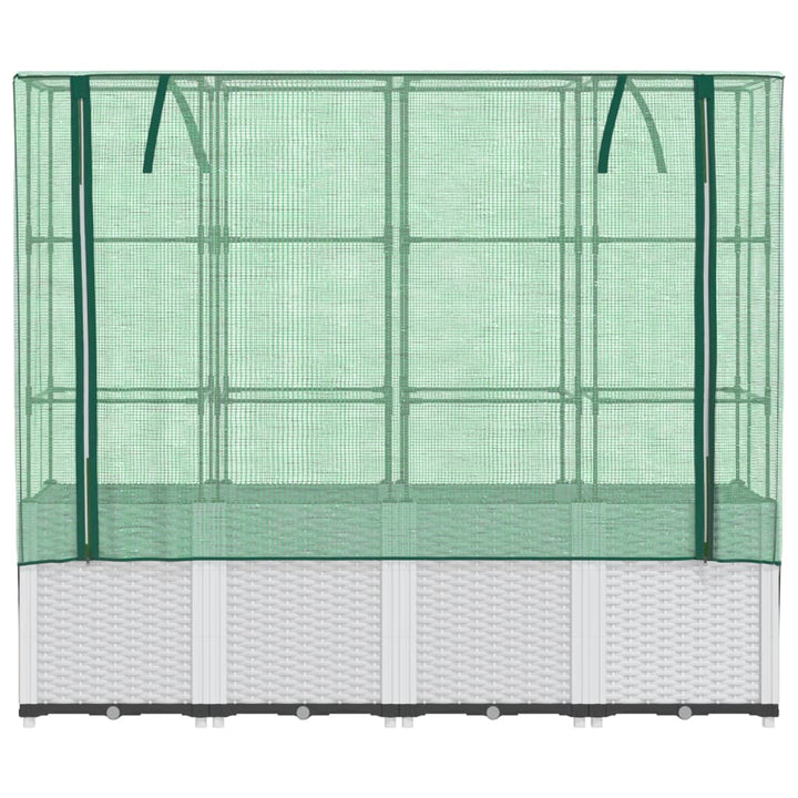 højbed med drivhusovertræk 160x40x153 cm rattan-look