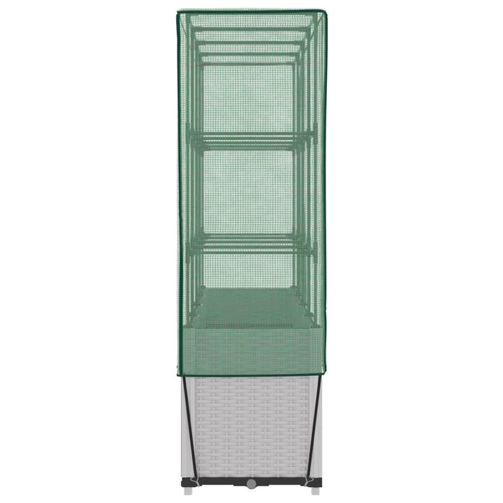 højbed med drivhusovertræk 160x40x153 cm rattan-look