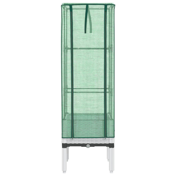 højbed med drivhusovertræk 40x40x140 cm rattan-look