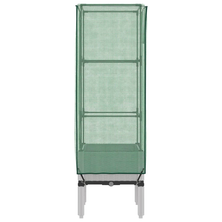højbed med drivhusovertræk 40x40x140 cm rattan-look